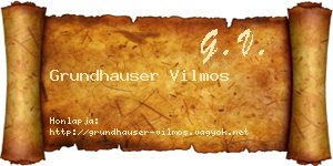 Grundhauser Vilmos névjegykártya